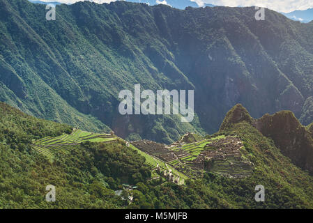 Landschaft von Machu Picchu antike Stadt. Peruanische Erbe der Stadt Machu Picchu Stockfoto