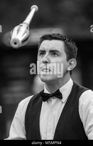 1940 s Re-enactment Wochenende an der Nationalen Tramway Museum, Crich, Derbyshire, England, Großbritannien Stockfoto