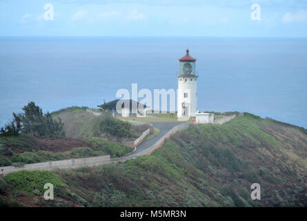 Kilauea Light House in Kauai auf ein DUNSTIGER Tag Stockfoto