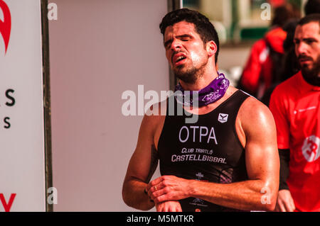 Duathlon, Sport, Wettbewerb, Pineda de Mar, Katalonien Stockfoto