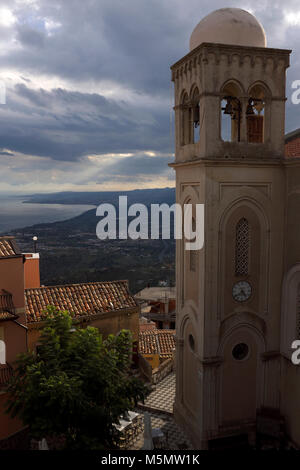 Chiesa San Nicolo di Bari, Castelmola, Sizilien Stockfoto