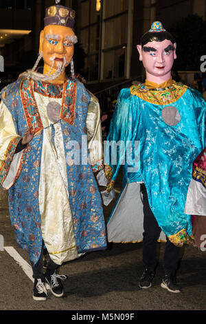 San Francisco, Kalifornien. 24. Februar, 2018. Interpreten in den 2018 Chinese New Year Parade in San Francisco, USA. Die San Francisco chinesischen Ne Stockfoto