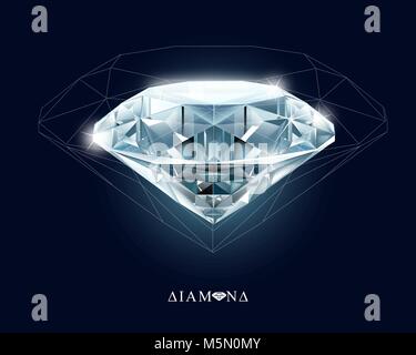 Vector Illustration eines realistischen Diamant. Benutzer Verlaufsgitter. Stock Vektor