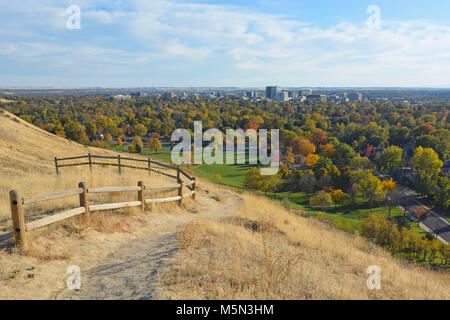 Downtown Boise von den Vorbergen Stockfoto