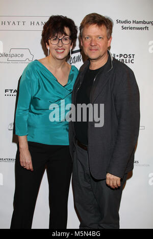 'Warm Up-Party" der Filmförderung Hamburg Schleswig-Holstein (Ffhsh) auf Kampnagel Hamburg. Mit: Maria Köpf, Justus von Dohnányi, Wo: Hamburg, Deutschland Wann: 25 Jan 2018 Credit: Becher/WENN.com Stockfoto