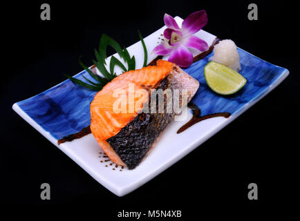 Lachs steak Stockfoto