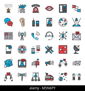 Kommunikation evolution Pixel Perfect gefüllt Umrisse Symbol auf weißem Hintergrund Stock Vektor