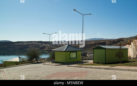 Container, Bau und Gebäude Stockfoto