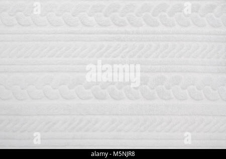 Weiße Decke Nahaufnahme Textur oder Hintergrund. Decke Textur Hintergrund white Fabric swatch weichen Design Konzept Stockfoto