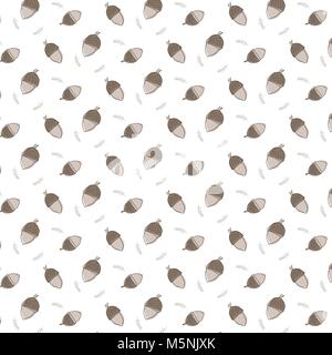 Hand braun acorn Hintergrund, Acorn doddles, süße Doodles digitale Papiere oder Textil Stock Vektor