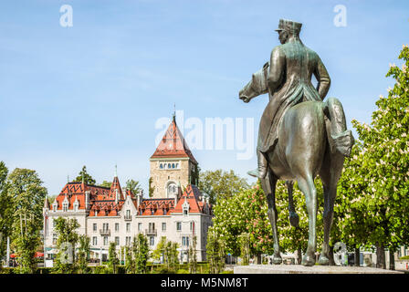 Statue des Generals Guisan; von Dönninger; dem Kommandanten der Schweizer Armee während des Zweiten Weltkriegs in Ouchy, Lausanne, Schweiz Stockfoto