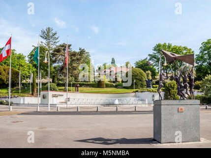 Parc Olympique und das Olympische Museum in Lausanne, Schweiz Stockfoto