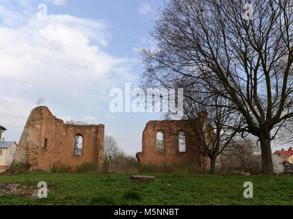 Die Ruinen der Kirche in Belz, der westlichen Ukraine. Stockfoto