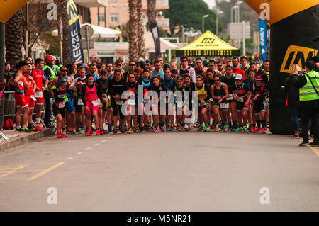 Duathlon, Sport, Wettbewerb, Pineda de Mar, Katalonien Stockfoto