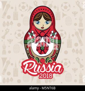 Russland 2018 Emblem design Stock Vektor
