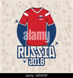 Fußball sport Verschleiß Russland 2018 Stock Vektor