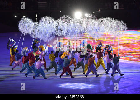 Closing Ceremony, Schlussfeier. PyeongChang Olympiastadion. am 25.02.2018. Olympische Winterspiele 2018, vom 09.02. - 25.02.2018 in PyeongChang/Suedkorea. | Verwendung weltweit Stockfoto