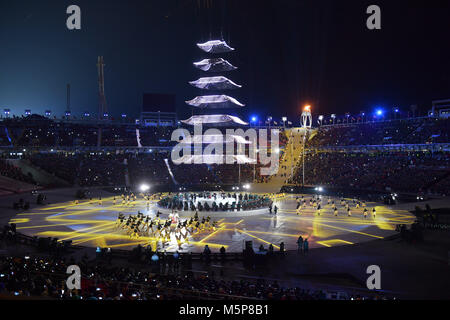 Closing Ceremony, Schlussfeier. PyeongChang Olympiastadion. am 25.02.2018. Olympische Winterspiele 2018, vom 09.02. - 25.02.2018 in PyeongChang/Suedkorea. | Verwendung weltweit Stockfoto