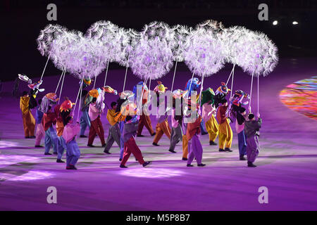 Closing Ceremony, Schlussfeier. PyeongChang Olympiastadion. am 25.02.2018. Olympische Winterspiele 2018, vom 09.02. - 25.02.2018 in PyeongChang/Suedkorea. | Verwendung weltweit Stockfoto