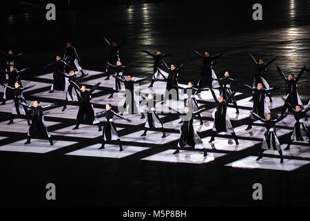 Closing Ceremony, Schlussfeier. PyeongChang Olympiastadion. am 25.02.2018. Olympische Winterspiele 2018, vom 09.02. - 25.02.2018 in PyeongChang/Suedkorea. | Verwendung weltweit Stockfoto