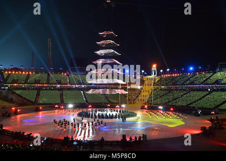 Closing Ceremony, Schlussfeier. PyeongChang Olympiastadion. am 25.02.2018. Olympische Winterspiele 2018, vom 09.02. - 25.02.2018 in PyeongChang/Suedkorea. | Verwendung weltweit Stockfoto