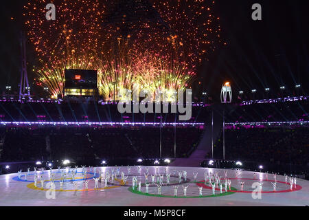 Closing Ceremony, Schlussfeier. PyeongChang Olympiastadion. am 25.02.2018. Olympische Winterspiele 2018, vom 09.02. - 25.02.2018 in PyeongChang/Suedkorea. | Verwendung weltweit Stockfoto