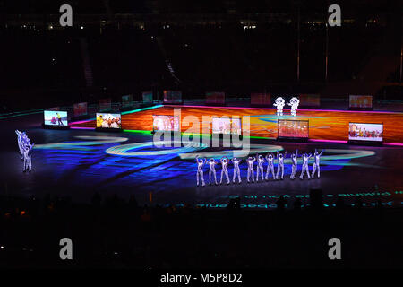 Closing Ceremony, Schlussfeier. Praesentation Olympische Spiele 2022 in Peking, PyeongChang Olympiastadion. am 25.02.2018. Olympische Winterspiele 2018, vom 09.02. - 25.02.2018 in PyeongChang/Suedkorea. | Verwendung weltweit Stockfoto