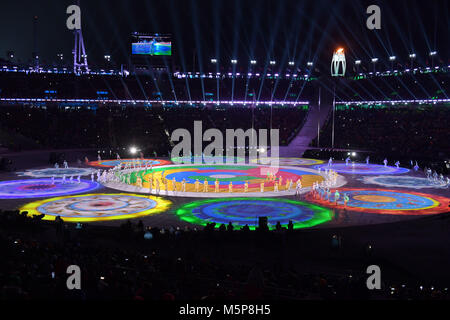 Closing Ceremony, Schlussfeier. PyeongChang Olympiastadion. am 25.02.2018. Olympische Winterspiele 2018, vom 09.02. - 25.02.2018 in PyeongChang/Suedkorea. | Verwendung weltweit Stockfoto