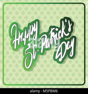 Happy Saint Patricks Day Retro Poster mit Handgezeichneten Schriftzug auf Vintage Hintergrund Stock Vektor