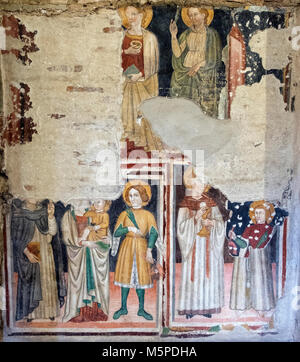 Narni (Terni, Umbrien, Italien): In der mittelalterlichen Kirche Santa Maria Impensole, Fresken von unbekannten mittelalterlichen Maler in den 60er Jahren entdeckten s Stockfoto