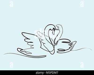 Zwei Schwäne logo Stock Vektor