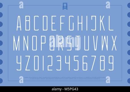 Licht stil Alphabet Buchstaben und Zahlen. Vektor, sanften font Type Design. moderne Schrift Symbole. Stilvolle, dünne Linie typesetting Vorlage Stock Vektor