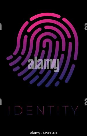 Bunte Fringerprint ID Stock Vektor