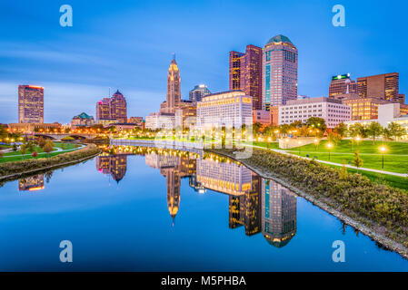 Columbus, Ohio, USA Skyline am Scioto River. Stockfoto