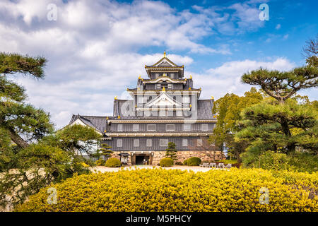 Okayama, Japan in Okayama Castle. (Schild liest: "Okayama Castle') Stockfoto