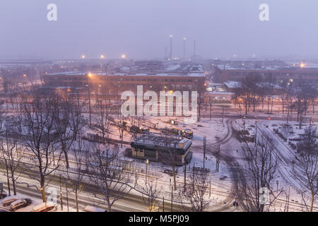 Schnee Sturm namens Buran in Italien Stockfoto