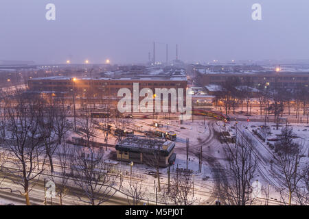 Schnee Sturm namens Buran in Italien Stockfoto