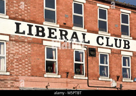 Hucknall liberalen Club, Nottinghamshire, Großbritannien. Stockfoto