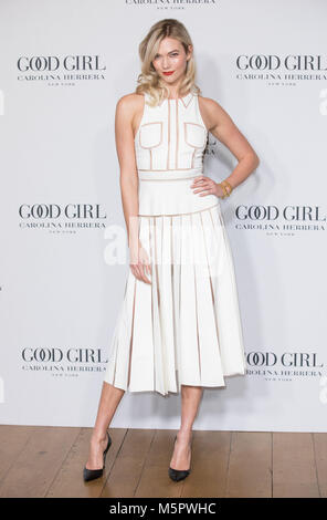 US-Modell Karlie Kloss, verbindet Creative Director von Carolina Herrera Düfte und Tochter von Venezualan Designer (Herrera de Baez) Party feiern die UK Launch des Label neueste Duft Host, gutes Mädchen mit: Karlie Kloss Wo: London, Vereinigtes Königreich, wenn: 25 Jan 2018 Credit: Phil Lewis/WENN.com Stockfoto