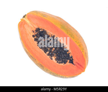 Nicht GVO-mexikanische Papaya auf weißem Hintergrund Stockfoto