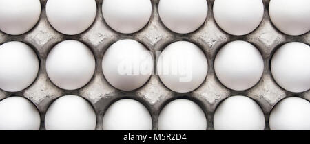 Weißen Eiern in einem Karton Stockfoto