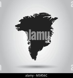 Grönland Vektorkarte. Schwarzes Symbol auf weißem Hintergrund. Stock Vektor