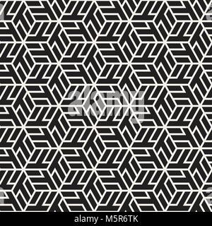 Vektor nahtlose Streifen Muster. Moderne, elegante Textur mit Schwarzweiß-Gitter. Wiederkehrende geometrische hexagonalen Gitter. Einfache lattice Design. Stock Vektor