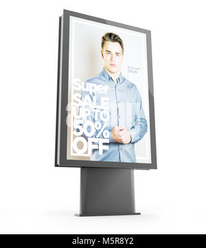 3D-Rendering für eine mode Werbung mit Reklametafeln Stockfoto