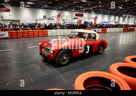 1961 Austin Healey 3000 MK2 Rally Car reg XJB 871. In der Excel, London Classic Car Show 2018. London, England, Großbritannien, Großbritannien Stockfoto