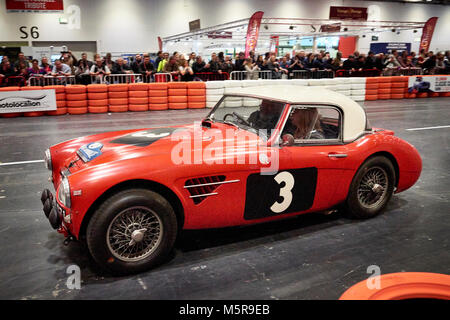 1961 Austin Healey 3000 MK2 Rally Car reg XJB 871. In der Excel, London Classic Car Show 2018. London, England, Großbritannien, Großbritannien Stockfoto