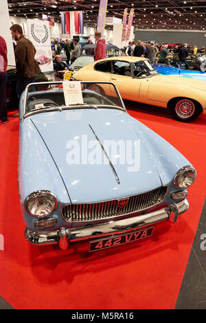 MG Midget 1963 Im London Classic Car Show 2018 im Excel Exhibition Centre statt. London, Großbritannien. Stockfoto