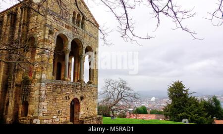 Santa María del Naranco, Oviedo, Spanien Stockfoto