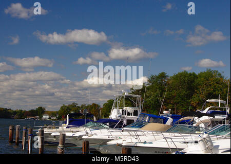 Marina gesäumt mit Yachten in Annapolis Maryland Stockfoto