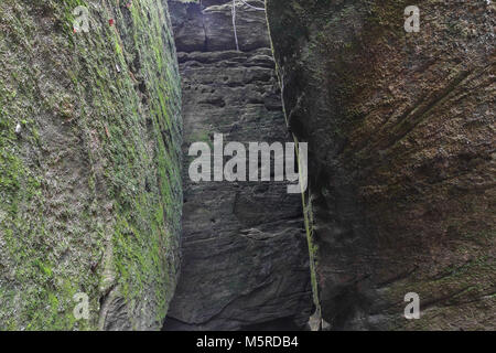 Eine natürliche, Schornstein, Rock Formation Dismals Canyon in Franklin County, Alalabma. Stockfoto